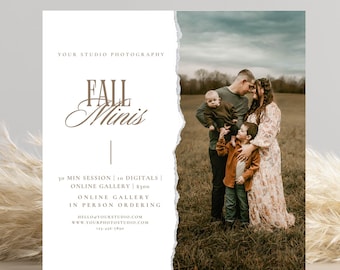 Fall Mini Session Template: Photography Marketing, Autumn Design (CANVA template)