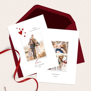 Valentines Day photo Card Template, Valentine's Photo Card, Photoshop template, Holiday Card Template, Valentines Day Card, INSTANT DOWNLOAD