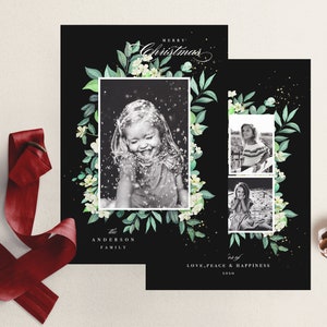 Christmas photo Card Template, Christmas Photo Card, Photoshop template, Holiday Card Template, Modern Christmas Card, INSTANT DOWNLOAD
