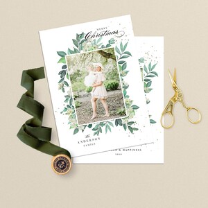 Christmas photo Card Template, Christmas Photo Card, Photoshop template, Holiday Card Template, Modern Christmas Card, INSTANT DOWNLOAD