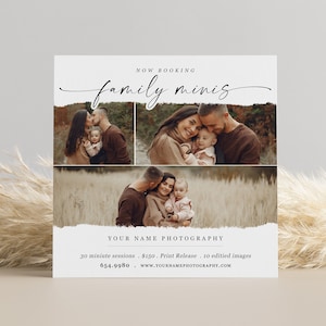 Family Mini Session Template: Boho Photography Marketing (Photoshop PSD)