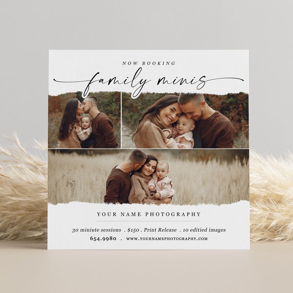 Family Minis Session Template, Photography Marketing Template, Family Mini Sessions Template, PHOTOSHOP TEMPLATE