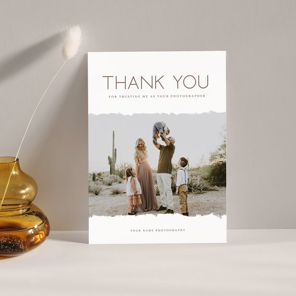 Client Thank You Note Card, Session Thank You Card,  5 x 7 Thank You Card, Photography Thank You Card Template, PHOTOSHOP TEMPLATE
