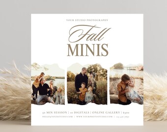 Fall Mini Session Template: Photography Marketing Flyer (CANVA)