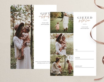 Photography Gift Certificate Template: Minimalist Photoshop Gift Card (Digital Download)