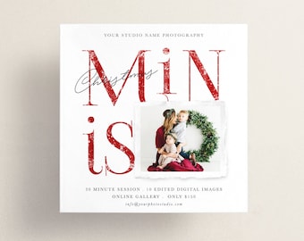 Christmas Minis Session Template, Christmas Marketing Template, Holiday Mini Session Template, Photography Template, Instagram marketing,