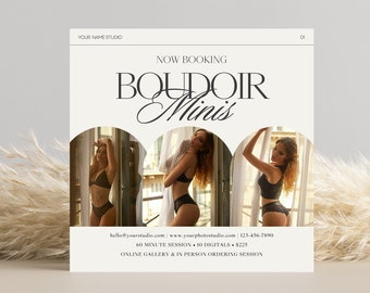 Boudoir Mini Session Template: Photographer Marketing Board (CANVA)