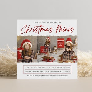 Christmas Minis Session Template, Photography Marketing Template, Holiday Mini Session Template,  Instagram marketing,