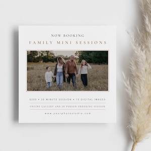 Family Mini Session Template: Photoshop, Instagram (Instant Download)