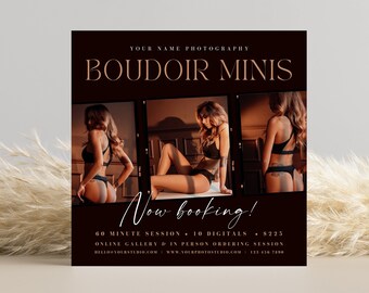 Boudoir Mini Session Template: Photographer Marketing Board (CANVA)