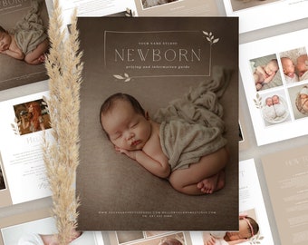 Newborn Photography Welcome Guide: Photoshop Magazine Template (Instant Download)