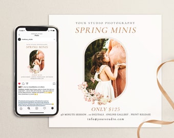 Spring Mini Session Template: Floral Photography Marketing (PSD)
