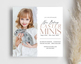 Easter Mini Session Template: Torn-Edge Photoshop Design (Digital Download)