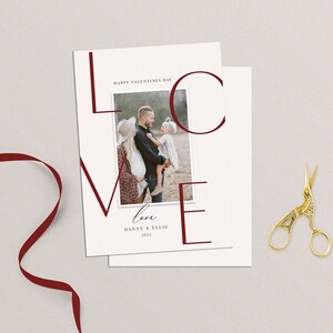 Valentijnsdag fotokaartsjabloon, Valentijnsdag fotokaart, Photoshop-sjabloon, kerstkaartsjabloon, Valentijnsdagkaart, INSTANT DOWNLOAD