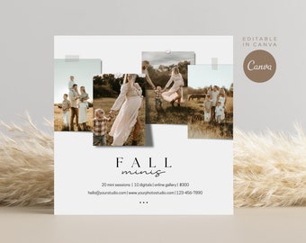 Fall Mini Session Template: Photography Marketing (CANVA)