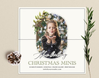 Christmas Minis Session Template, Christmas Marketing Template, Holiday Mini Session Template, Photography Template, Instagram marketing,