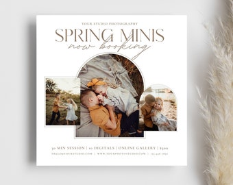 Spring Mini Session Template: Arched Photo Layout (CANVA)