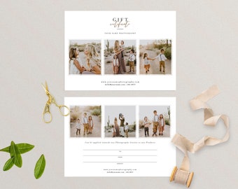 Photography Gift Certificate Template: Modern Photoshop Gift Card (Instant Download)