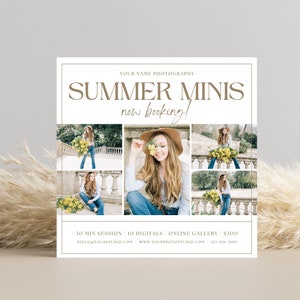Summer Minis Session Template, Mini Session Template, Photography Template, Instagram marketing, CANVA template