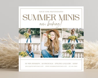 Summer Minis Session Template, Mini Session Template, Photography Template, Instagram marketing, CANVA template