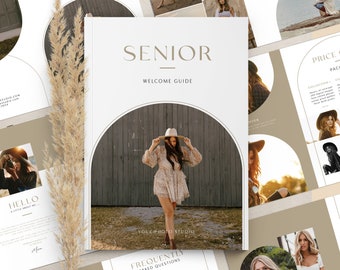 Senior Photography Welcome Guide: Boho Magazine Template (Photoshop)