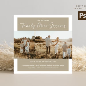 Family Mini Session Template, Family Minis, Spring minis template, Photography Mini session template, Photoshop template,  INSTANT DOWNLOAD
