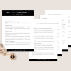 Senior Photography Contract Template, Photography Forms Template, Photoshop & PDF Templates, Photography Contract, INSTANT DOWNLOAD!