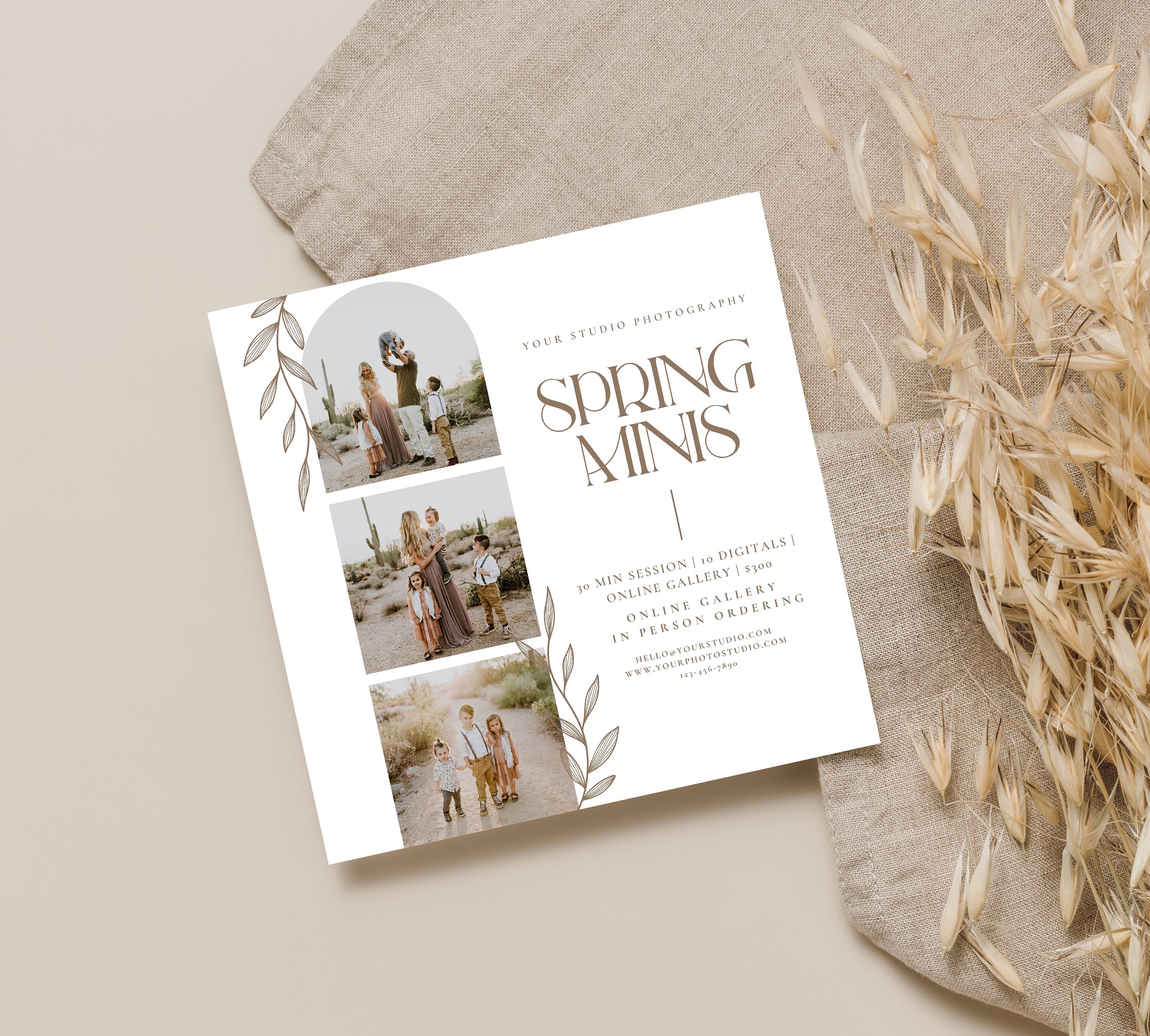 Spring Mini Session Template: Canva Marketing Board (5x5) (digital ...