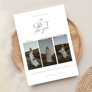 Photography Gift Certificate Template, CANVA editable Template, Photographer Gift Card, Gift Voucher, Gift Card Template for photographer