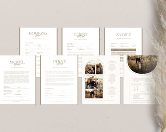 Pacote de Modelos de Formulários Comerciais para Fotografia Boho (Photoshop e PDF)