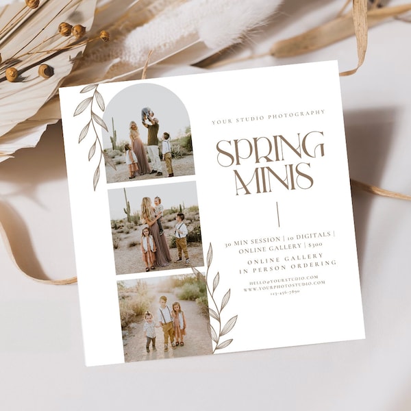 Spring Minis Session Template, Mini Session Template, Session Template, Instagram marketing, CANVA template, Marketing Board, Family minis