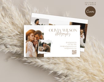 Boho Photography Business Card Template: Modern Digital Design (CANVA)