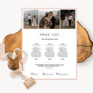 Photography Pricing Template, Photography Price List, Photography Price Sheet, Photographer Pricing, Photoshop Template, Pricing Guide
