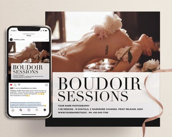 Boudoir Mini Session Template: Photoshop Marketing Board (5x5" PSD)