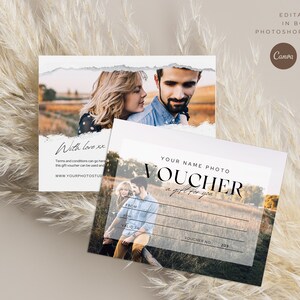 Modèle de chèque-cadeau pour photographe, modèle Photosho et CANVA, chèque-cadeau photographie, modèle de carte-cadeau, téléchargement immédiat,