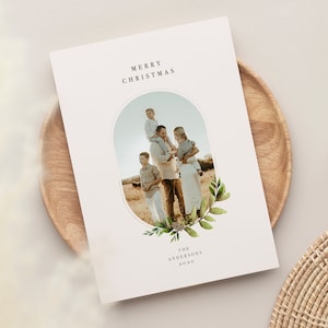 Christmas Photo Card, Boho Holiday Card, Custom photo christmas card, Holiday Card, PHOTOSHOP Christmas Card Template