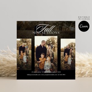 Mall för mini-sessioner för hösten: Marknadsföring av fotografi, CANVA (5x5" mall)