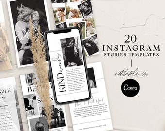 Photography Instagram Stories Template: 20 CANVA Layouts