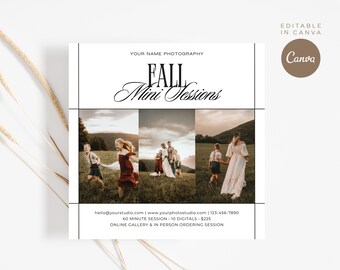 Fall Mini Session Template: Photography Marketing (CANVA template)