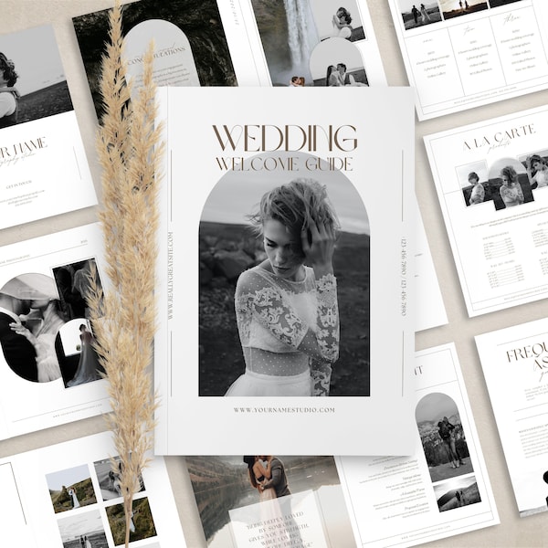 Wedding Photography Pricing Guide Template, Wedding Photographer welcome guide template, Photography Magazine, CANVA TEMPLATE, Pricing list