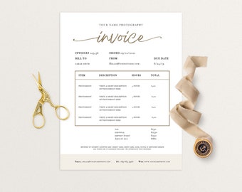 Invoice Template for Photographers, Template for PHOTOSHOP, PDF, Photography form set, Invoice form