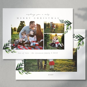 Christmas Card Template for Photographers, Christmas Card Template for Photoshop, Holiday Card Template, Photography Templates Digital