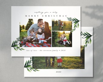 Christmas Card Template for Photographers, Christmas Card Template for Photoshop, Holiday Card Template, Photography Templates Digital