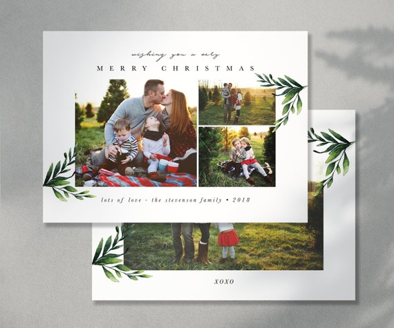 Christmas Card Template For Photographers Christmas Card Etsy