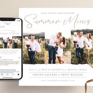 Summer Minis Session Template, Photography Marketing Template, Mini Session Template, Photoshop template, Instagram marketing