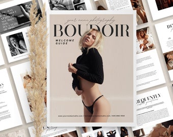 Boudoir Photography Welcome Guide: Magazine Template (CANVA)