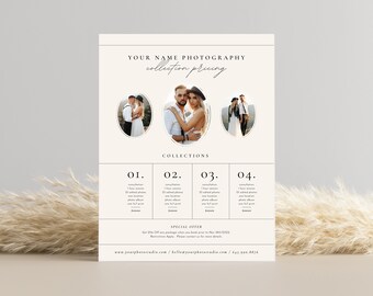 Sjabloon prijsgids bohofotografie: marketingbrochure (PHOTOSHOP, direct downloaden)