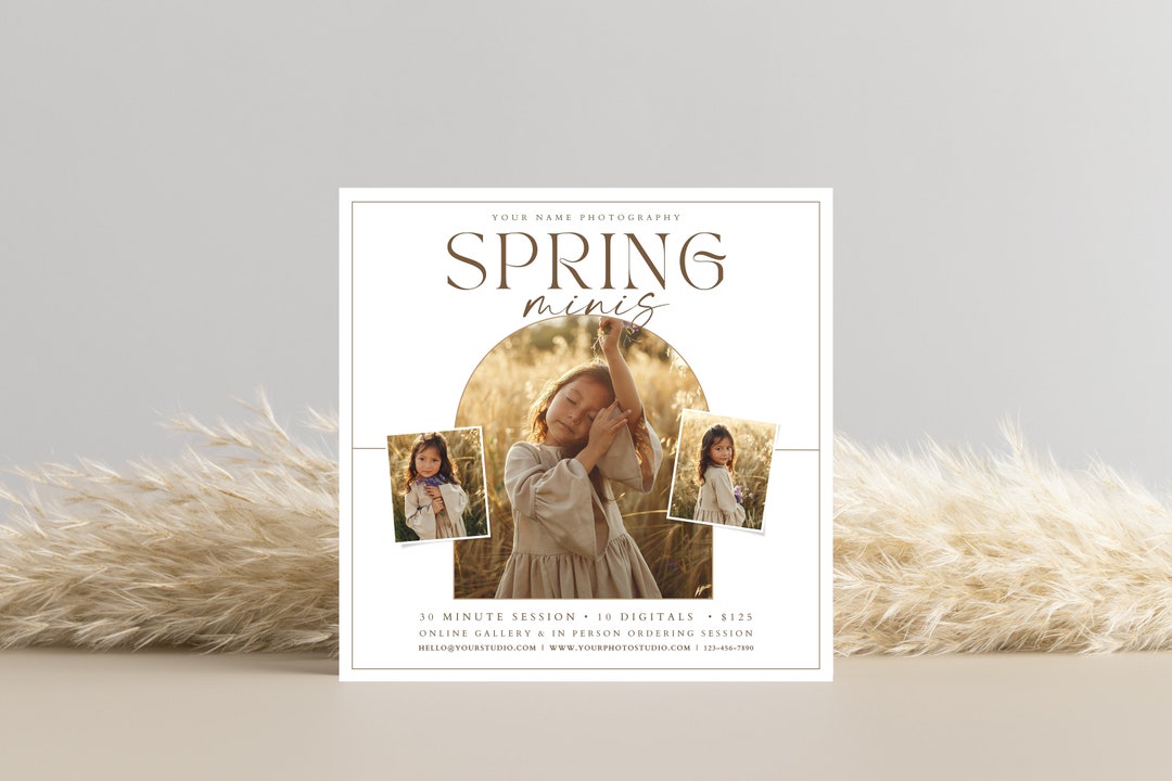 Spring Mini Session Template: Canva Photography Marketing (5x5 ...