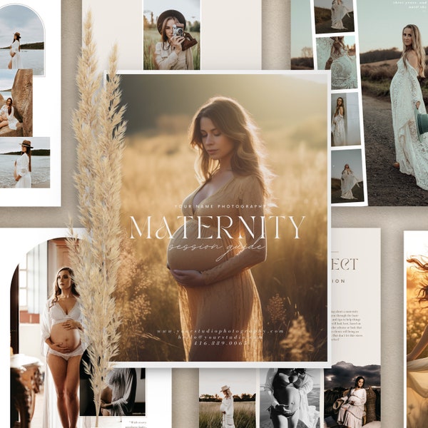 Maternity Welcome Guide magazine, Photography Pricing Guide, Maternity Price List Template,  Photography Guide, CANVA template