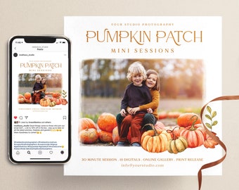 Pumpkin Patch Mini Session Template: Fall Photography (PSD)